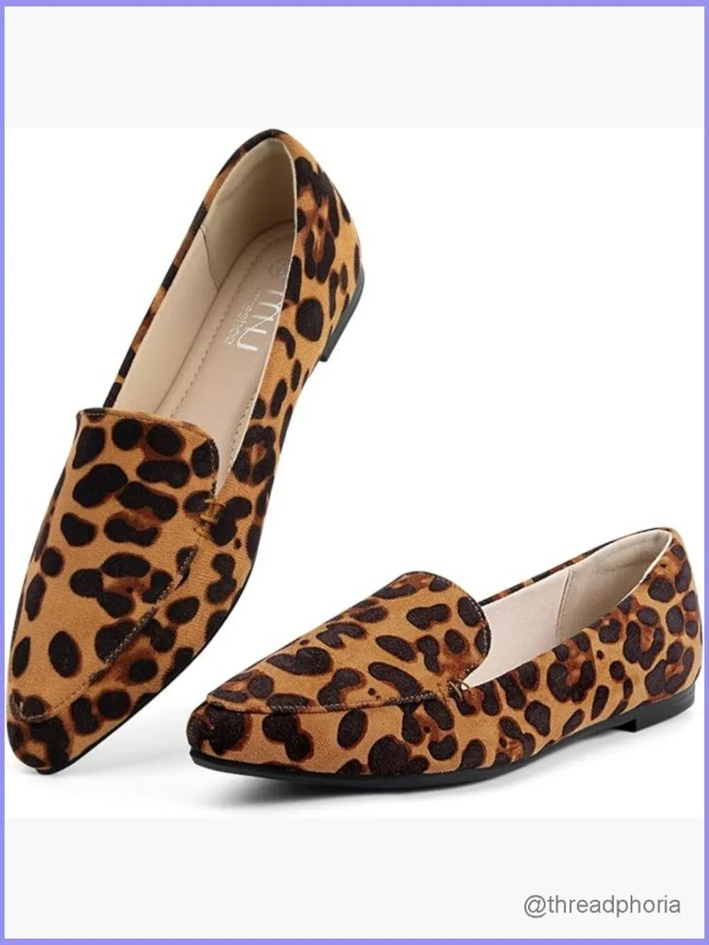 Pointed Toe Flats for Women, Comfortable Work Shoes, Slip On Loafers with Arch